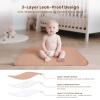 imageKonssy Muslin Cotton Diaper Changing Pad 2 PackPortable Baby Changing Mat with Terry Backing LeakProof Soft ampamp Foldable Travel Pad Shower Gift for Newborn GirlsToffee Flourish
