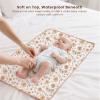imageKonssy Muslin Cotton Diaper Changing Pad 2 PackPortable Baby Changing Mat with Terry Backing LeakProof Soft ampamp Foldable Travel Pad Shower Gift for Newborn GirlsToffee Flourish