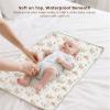 imageKonssy Muslin Cotton Diaper Changing Pad 2 PackPortable Baby Changing Mat with Terry Backing LeakProof Soft ampamp Foldable Travel Pad Shower Gift for Newborn GirlsWoodland Sage