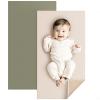 imageKonssy Faux Leather Baby Changing Mat Waterproof Wipeable ampamp Portable Diaper Changing Pad for Travel or Home Fits Perfectly in Diaper Bag 30 x 17 inches Fog GreenBeigeFog Green  Beige