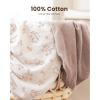 imageKonssy 2 Pack Muslin Bassinet Sheets for Baby Boy 100 Cotton Soft Breathable Bassinet Mattress Sheets Fit for Hourglass Oval Cradle Rectangle Mattress NavyCreamSoft Blooms taupe