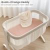 imageKonssy 2 Pack Muslin Bassinet Sheets for Baby Boy 100 Cotton Soft Breathable Bassinet Mattress Sheets Fit for Hourglass Oval Cradle Rectangle Mattress NavyCreamPink  Cream