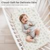 imageKonssy 2 Pack Muslin Bassinet Sheets for Baby Boy 100 Cotton Soft Breathable Bassinet Mattress Sheets Fit for Hourglass Oval Cradle Rectangle Mattress NavyCreamLeafy green