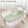 imageKonssy 2 Pack Muslin Bassinet Sheets for Baby Boy 100 Cotton Soft Breathable Bassinet Mattress Sheets Fit for Hourglass Oval Cradle Rectangle Mattress NavyCreamWoodland sage