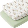 imageKonssy 2 Pack Muslin Bassinet Sheets for Baby Boy 100 Cotton Soft Breathable Bassinet Mattress Sheets Fit for Hourglass Oval Cradle Rectangle Mattress NavyCreamWoodland sage