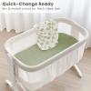 imageKonssy 2 Pack Muslin Bassinet Sheets for Baby Boy 100 Cotton Soft Breathable Bassinet Mattress Sheets Fit for Hourglass Oval Cradle Rectangle Mattress NavyCreamPalm Paradise sage