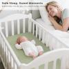 imageKonssy 2 Pack Muslin Bassinet Sheets for Baby Boy 100 Cotton Soft Breathable Bassinet Mattress Sheets Fit for Hourglass Oval Cradle Rectangle Mattress NavyCreamPalm Paradise sage