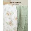 imageKonssy 2 Pack Muslin Bassinet Sheets for Baby Boy 100 Cotton Soft Breathable Bassinet Mattress Sheets Fit for Hourglass Oval Cradle Rectangle Mattress NavyCreamWoodland sage