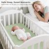 imageKonssy 2 Pack Muslin Bassinet Sheets for Baby Boy 100 Cotton Soft Breathable Bassinet Mattress Sheets Fit for Hourglass Oval Cradle Rectangle Mattress NavyCreamWoodland sage