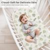 imageKonssy 2 Pack Muslin Bassinet Sheets for Baby Boy 100 Cotton Soft Breathable Bassinet Mattress Sheets Fit for Hourglass Oval Cradle Rectangle Mattress NavyCreamPalm Paradise sage