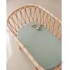 imageKonssy 2 Pack Muslin Bassinet Sheets for Baby Boy 100 Cotton Soft Breathable Bassinet Mattress Sheets Fit for Hourglass Oval Cradle Rectangle Mattress NavyCreamLeafy green