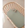 imageKonssy 2 Pack Muslin Bassinet Sheets for Baby Boy 100 Cotton Soft Breathable Bassinet Mattress Sheets Fit for Hourglass Oval Cradle Rectangle Mattress NavyCreamTree fog Green