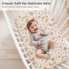imageKonssy 2 Pack Muslin Bassinet Sheets for Baby Boy 100 Cotton Soft Breathable Bassinet Mattress Sheets Fit for Hourglass Oval Cradle Rectangle Mattress NavyCreamToffee  Flourish