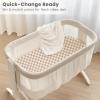 imageKonssy 2 Pack Muslin Bassinet Sheets for Baby Boy 100 Cotton Soft Breathable Bassinet Mattress Sheets Fit for Hourglass Oval Cradle Rectangle Mattress NavyCreamCoffee Check moon