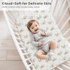 imageKonssy 2 Pack Muslin Bassinet Sheets for Baby Boy 100 Cotton Soft Breathable Bassinet Mattress Sheets Fit for Hourglass Oval Cradle Rectangle Mattress NavyCreamWoodland sage