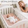 imageKonssy 2 Pack Muslin Bassinet Sheets for Baby Boy 100 Cotton Soft Breathable Bassinet Mattress Sheets Fit for Hourglass Oval Cradle Rectangle Mattress NavyCreamPink  Cream