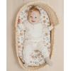 imageKonssy 2 Pack Muslin Bassinet Sheets for Baby Boy 100 Cotton Soft Breathable Bassinet Mattress Sheets Fit for Hourglass Oval Cradle Rectangle Mattress NavyCreamToffee  Flourish