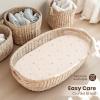 imageKonssy 2 Pack Muslin Bassinet Sheets for Baby Boy 100 Cotton Soft Breathable Bassinet Mattress Sheets Fit for Hourglass Oval Cradle Rectangle Mattress NavyCreamCoffee Check moon