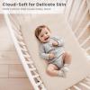 imageKonssy 2 Pack Muslin Bassinet Sheets for Baby Boy 100 Cotton Soft Breathable Bassinet Mattress Sheets Fit for Hourglass Oval Cradle Rectangle Mattress NavyCreamPink  Cream