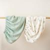 imageKonssy 2 Pack Muslin Changing Pad Covers for Boys Ultra Soft ampamp Breathable Cotton Baby Diaper Changing Table Covers Neutral Nursery Diaper Changing Pad Sheets StarBlueDino Jungle  Sage Dino