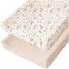 imageKonssy 2 Pack Muslin Changing Pad Covers for Boys Ultra Soft ampamp Breathable Cotton Baby Diaper Changing Table Covers Neutral Nursery Diaper Changing Pad Sheets Green Green LeavesBlossom  Cream