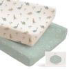 imageKonssy 2 Pack Muslin Changing Pad Covers for Boys Ultra Soft ampamp Breathable Cotton Baby Diaper Changing Table Covers Neutral Nursery Diaper Changing Pad Sheets StarBlueDino Jungle  Sage Dino