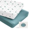imageKonssy 2 Pack Muslin Changing Pad Covers for Boys Ultra Soft ampamp Breathable Cotton Baby Diaper Changing Table Covers Neutral Nursery Diaper Changing Pad Sheets StarBlueElephant  Teal