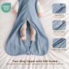 imageKonssy Muslin Baby Sleep Sack 612 Months 07 TOG 2 Pack 100 Cotton Wearable Blanket for Babies 2Way Zipper Breathable Sleeping Sack Infant Toddler Essentials for Girls and Boys Blossom PinkStar  Blue