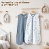 imageKonssy Muslin Baby Sleep Sack 612 Months 07 TOG 2 Pack 100 Cotton Wearable Blanket for Babies 2Way Zipper Breathable Sleeping Sack Infant Toddler Essentials for Girls and Boys Blossom PinkStar  Blue