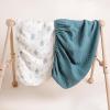 imageKonssy 2 Pack Muslin Changing Pad Covers for Boys Ultra Soft ampamp Breathable Cotton Baby Diaper Changing Table Covers Neutral Nursery Diaper Changing Pad SheetsNavy CreamElephant  Teal