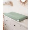 imageKonssy 2 Pack Muslin Changing Pad Covers for Boys Ultra Soft ampamp Breathable Cotton Baby Diaper Changing Table Covers Neutral Nursery Diaper Changing Pad SheetsNavy CreamGreen  Green Leaves