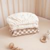imageKonssy Muslin Crib Sheets for Boys Soft Cotton Neutral Baby Sheets for Standard Crib Mattress 2 Pack 52quotx28quot Dreamfield SkyBaby Blue PlaidCoffee Check  Moon