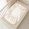 imageKonssy Muslin Crib Sheets for Boys Soft Cotton Neutral Baby Sheets for Standard Crib Mattress 2 Pack 52quotx28quot Dreamfield SkyBaby Blue PlaidCoffee Check  Moon