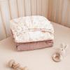 imageKonssy Muslin Crib Sheets for Boys Soft Cotton Neutral Baby Sheets for Standard Crib Mattress 2 Pack 52quotx28quot Dreamfield SkyBaby Blue PlaidSoft Blooms  Taupe