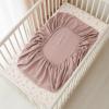 imageKonssy Muslin Crib Sheets for Boys Soft Cotton Neutral Baby Sheets for Standard Crib Mattress 2 Pack 52quotx28quot Dreamfield SkyBaby Blue PlaidSoft Blooms  Taupe