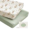 imageKonssy 2 Pack Muslin Changing Pad Covers for Boys Ultra Soft ampamp Breathable Cotton Baby Diaper Changing Table Covers Neutral Nursery Diaper Changing Pad SheetsNavy CreamWoodland  Sage