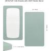 imageKonssy Muslin Crib Sheets for Girl Boy Soft and Breathable Cotton Baby Sheets for Standard Crib Mattress 52quotx 28quot Fog GreenGreen