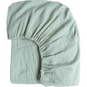 imageKonssy Muslin Crib Sheets for Girl Boy Soft and Breathable Cotton Baby Sheets for Standard Crib Mattress 52quotx 28quot Fog GreenGreen