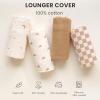 image:imageKonssy Muslin Baby Lounger Cover 2 Pack 100 Cotton Newborn Lounger Cover Soft and Breathable Lounger Cover for Boys Girls Covers Only PlanetNavyCoffee Check moon