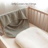 image:imageKonssy Muslin Baby Lounger Cover 2 Pack 100 Cotton Newborn Lounger Cover Soft and Breathable Lounger Cover for Boys Girls Covers Only PlanetNavyFog Green  Cream