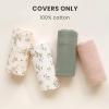 image:imageKonssy Muslin Baby Lounger Cover 2 Pack 100 Cotton Newborn Lounger Cover Soft and Breathable Lounger Cover for Boys Girls Covers Only PlanetNavyRabbit  Fog Green