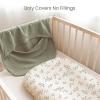 image:imageKonssy Muslin Baby Lounger Cover 2 Pack 100 Cotton Newborn Lounger Cover Soft and Breathable Lounger Cover for Boys Girls Covers Only PlanetNavyRabbit  Fog Green