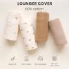 image:imageKonssy Muslin Baby Lounger Cover 2 Pack 100 Cotton Newborn Lounger Cover Soft and Breathable Lounger Cover for Boys Girls Covers Only PlanetNavyWheat moon