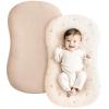 image:imageKonssy Muslin Baby Lounger Cover 2 Pack 100 Cotton Newborn Lounger Cover Soft and Breathable Lounger Cover for Boys Girls Covers Only PlanetNavyWheat moon