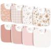 image:imageKonssy Baby Bibs 8 Pack Baby Drool Bibs for Unisex Boys and Girls Soft Absorbent Set for Teething and DroolingFloral