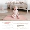 image:imageKonssy 2 Pack Waterproof Muslin Cotton Portable Changing Pad 30x 17 Soft amp Foldable Baby Changing Mat Travel Pad with Terry Backing Shower Gift for Newborn Girls Boys PinkBlossomPink Blossom