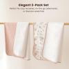 image:imageKonssy 2 Pack Waterproof Muslin Cotton Portable Changing Pad 30x 17 Soft amp Foldable Baby Changing Mat Travel Pad with Terry Backing Shower Gift for Newborn Girls Boys PinkBlossomPink Blossom