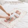 image:imageKonssy 2 Pack Waterproof Muslin Cotton Portable Changing Pad 30x 17 Soft amp Foldable Baby Changing Mat Travel Pad with Terry Backing Shower Gift for Newborn Girls Boys PinkBlossomPink Blossom