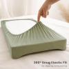 image:imageKonssy Silky Soft Changing Pad Cover 3 Pack UltraStretchy Diaper Changing Table Sheets Breathable Snug Fit for Standard 32 x 16 Contoured Pads Boho Neutral Sheets for Boys amp Girls Green LeafGreen Leaf