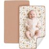 image:imageKonssy 2 Pack Waterproof Muslin Cotton Portable Changing Pad 30x 17 Soft amp Foldable Baby Changing Mat Travel Pad with Terry Backing Shower Gift for Newborn Girls Boys PinkBlossomToffee Flourish